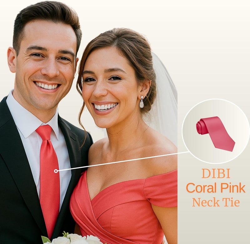 DIBI Solid Color Ties for Men, Formal Mens Ties, Neck Tie, Classic Tie for Boys Women Teens, Wedding Business Costume Necktie - Image 4